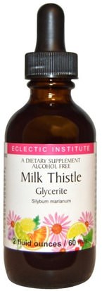 Eclectic Institute, Milk Thistle Glycerite, Alcohol Free, 2 fl oz (60 ml) ,الصحة، السموم، الحليب الشوك (سيليمارين)، الحليب الشوك السائل