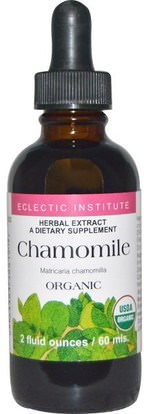 Eclectic Institute, Organic, Chamomile, 2 fl oz (60 ml) ,الأعشاب، البابونج