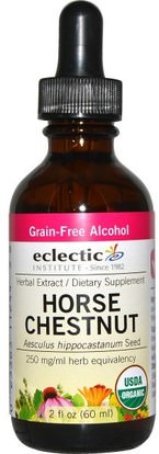 Eclectic Institute, Organic Horse Chestnut, 2 fl oz (60 ml) ,الأعشاب، خشب الكستناء الحصان