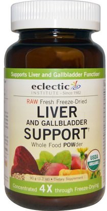 Eclectic Institute, Organic Liver and Gallbladder Support, Whole Food POWder, 3.2 oz (90 g) ,والمكملات الغذائية، والانزيمات، وحمض الصفراء، والصحة، ودعم الكبد