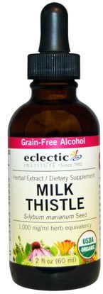 Eclectic Institute, Organic Milk Thistle, 2 fl oz (60 ml) ,الصحة، السموم، الحليب الشوك (سيليمارين)، الحليب الشوك السائل