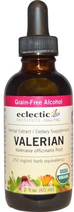 Eclectic Institute, Organic Valerian, 2 fl oz (60 ml) ,الأعشاب، فاليريان