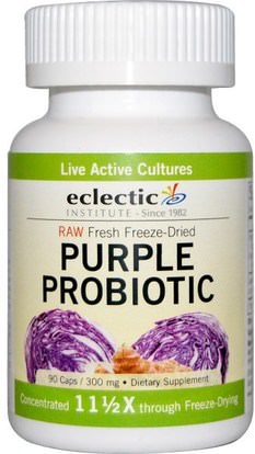 Eclectic Institute, Purple Probiotic, 300 mg, 90 Caps ,المكملات الغذائية، البروبيوتيك، استقرت البروبيوتيك