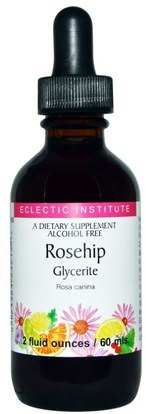 Eclectic Institute, Rosehip Glycerite, Alcohol Free, 2 fl oz (60 ml) ,الفيتامينات، فيتامين ج، الوركين الوردية