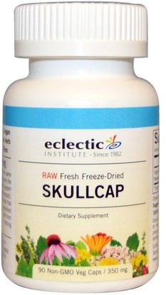 Eclectic Institute, Skullcap, 350 mg, 90 Non-GMO Veggie Caps ,الأعشاب، قلنسوة