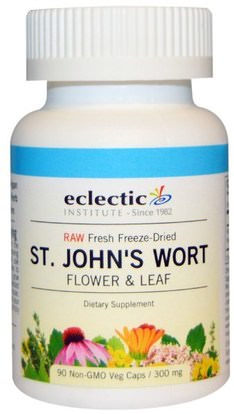 Eclectic Institute, St. Johns Wort, 300 mg, 90 Non-GMO Veggie Caps ,الأعشاب، الشارع. جونز، ورت