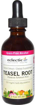 Eclectic Institute, Teasel Root, Grain-Free Alcohol, 2 fl oz (60 ml) ,أعشاب