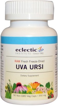 Eclectic Institute, Uva Ursi, 350 mg, 90 Non-GMO Veggie Caps ,الأعشاب، أوفا أورسي
