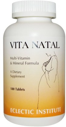 Eclectic Institute, Vita Natal, Multi-Vitamin & Mineral Formula, 180 Tablets ,الفيتامينات، الفيتامينات قبل الولادة
