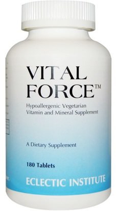 Eclectic Institute, Vital Force, Vitamin and Mineral Supplement, 180 Tablets ,الفيتامينات، الفيتامينات