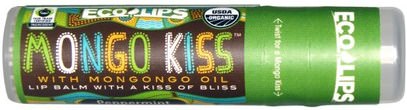 Eco Lips Inc., Mongo Kiss, Lip Balm, Peppermint.25 oz (7 g) ,حمام، الجمال، العناية الشفاه، بلسم الشفاه