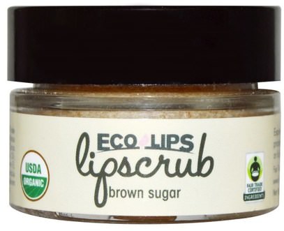 Eco Lips Inc., Organic, Lipscrub, Brown Sugar.5 oz (14.2 g) ,حمام، الجمال، العناية الشفاه
