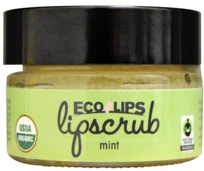 Eco Lips Inc., Organic, Lipscrub, Mint.5 oz (14.2 g) ,حمام، الجمال، العناية الشفاه