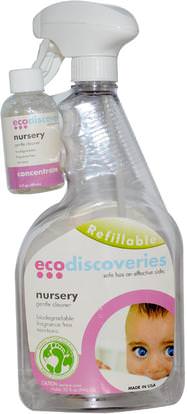 EcoDiscoveries, Nursery Gentle Cleaner, 2 fl oz (60 ml) Concentrate w/ 1 Spray Bottle ,وصحة الأطفال، وتنظيف الأطفال والرضع، والمنظفات المنزلية