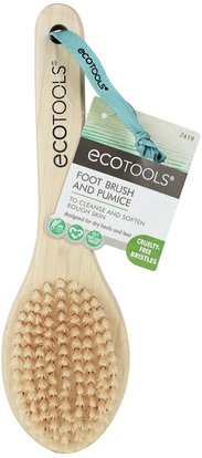 EcoTools, Foot Brush & Pumice, 1 Brush ,حمام، الجمال، قدم قدم الرعاية