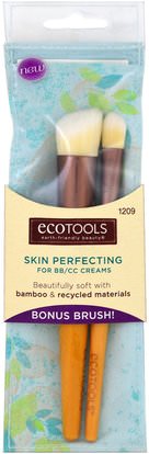 EcoTools, Skin Perfecting Brush for BB/CC Creams, 1 Brush + Bonus Brush ,حمام، الجمال، أدوات ماكياج، فرش الماكياج