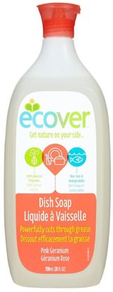 Ecover, Liquid Dish Soap, Pink Geranium, 25 fl oz (739 ml) ,المنزل، غسل الصحون، صحن الصابون