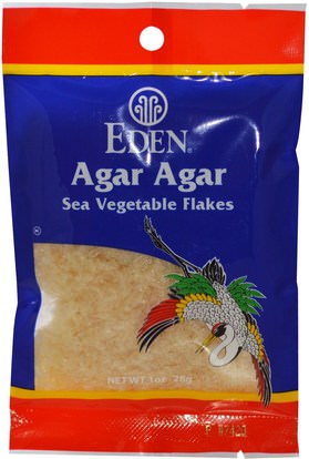 Eden Foods, Agar Agar, Sea Vegetables Flakes, 1 oz (28 g) ,المكملات الغذائية، الطحالب المختلفة، أجار أجار