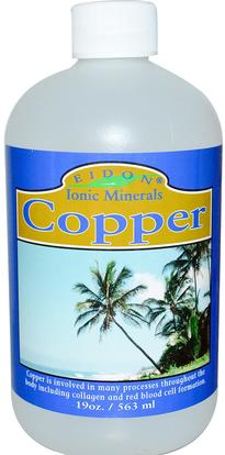Eidon Mineral Supplements, Ionic Minerals, Copper, 19 oz (563 ml) ,المكملات الغذائية، المعادن، النحاس، المعادن السائلة