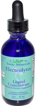 Eidon Mineral Supplements, Ionic Minerals, Electrolytes, Liquid Concentrate, 2 oz (60 ml) ,والرياضة، والكهرباء بالكهرباء شرب التجديد والمعادن والمعادن السائلة