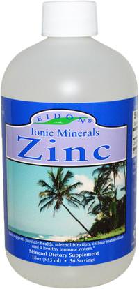 Eidon Mineral Supplements, Ionic Minerals, Zinc, 18 oz (533 ml) ,المكملات الغذائية، المعادن، الزنك، المعادن السائلة