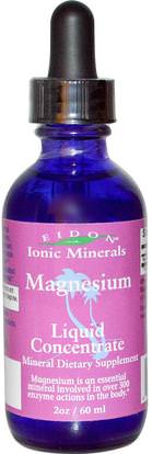 Eidon Mineral Supplements, Ionic Minerals, Magnesium, Liquid Concentrate, 2 oz (60 ml) ,والمكملات، والمعادن، والمغنيسيوم، والمغنيسيوم السائل