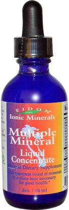 Eidon Mineral Supplements, Ionic Minerals, Multiple Mineral, Liquid Concentrate, 2 oz (60 ml) ,المكملات الغذائية، المعادن، المعادن السائلة