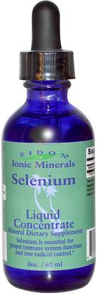 Eidon Mineral Supplements, Ionic Minerals, Selenium, Liquid Concentrate, 2 oz (60 ml) ,المكملات الغذائية، مضادات الأكسدة، السيلينيوم، المعادن، المعادن السائلة
