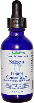 Eidon Mineral Supplements, Ionic Minerals, Silica, Liquid Concentrate, 2 oz (60 ml) ,المكملات الغذائية، المعادن، السيليكا (السيليكون)