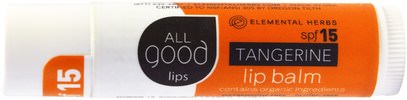 All Good Products, All Good Lips, Lip Balm, SPF 12, Tangerine, 4.25 g ,حمام، الجمال، العناية الشفاه، بلسم الشفاه