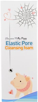 Elizavecca, Elastic Pore Cleansing Foam, 120 ml ,الجمال، العناية بالوجه، منظفات الوجه