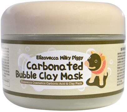 Elizavecca, Milky Piggy Carbonated Bubble Clay Mask, 100 g ,حمام، الجمال، أقنعة الوجه، أقنعة الطين