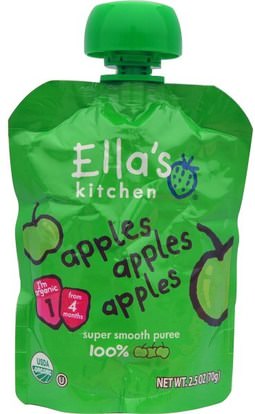 Ellas Kitchen, Apples Apples Apples, 2.5 oz (70 g) ,صحة الأطفال، أغذية الأطفال، تغذية الطفل، الغذاء