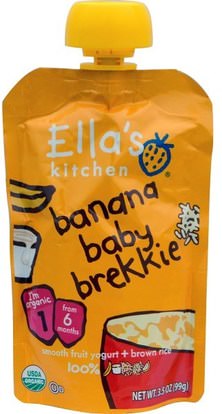 Ellas Kitchen, Banana Baby Brekkie, 3.5 oz (99 g) ,صحة الأطفال، أغذية الأطفال، تغذية الطفل، الغذاء