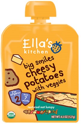 Ellas Kitchen, Big Smiles Cheesy Potatoes with Veggies, 4.5 oz (127 g) ,صحة الأطفال، أغذية الأطفال، تغذية الطفل، الغذاء