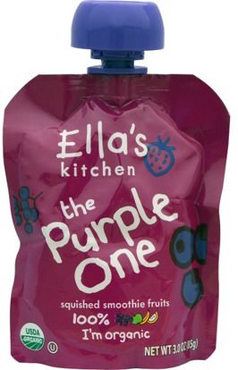 Ellas Kitchen, The Purple One, Squished Smoothie Fruits, 3.0 oz (85 g) ,صحة الأطفال، أغذية الأطفال، تغذية الطفل، الغذاء