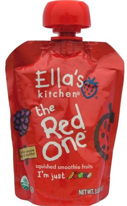 Ellas Kitchen, The Red One, Squished Smoothie Fruits, 3 oz (85 g) ,صحة الأطفال، أغذية الأطفال، تغذية الطفل، الغذاء