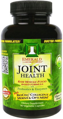 Emerald Laboratories, Joint Health, 90 Veggie Caps ,والصحة، والعظام، وهشاشة العظام، والصحة المشتركة