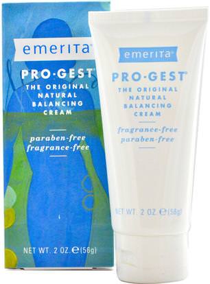 Emerita, Pro-Gest, Balancing Cream, Fragrance Free, 2 oz (56 g) ,والصحة، والمرأة، ومنتجات كريم البروجسترون
