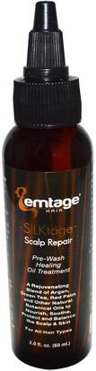 Emtage Beauty, SILKtage Scalp Repair, Pre-Wash Healing Oil Treatment, 2.0 fl oz (60 ml) ,حمام، الجمال، أرجان، شامبو