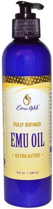 Emu Gold, Emu Oil, Fully Refined, 8 fl oz (240 ml) ,حمام، الجمال، غسول الجسم، إلتحم، إمو، أويل