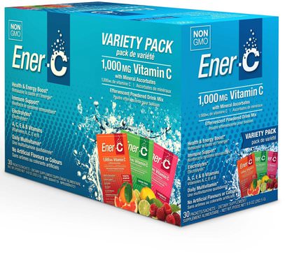 Ener-C, Vitamin C, Effervescent Powdered Drink Mix, Variety Pack, 30 Packets, 9.9 oz (282.5 g) ,الفيتامينات، فيتامين ج