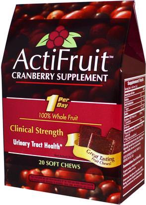 Enzymatic Therapy, ActiFruit, Cranberry Supplement, 20 Soft Chews ,المكملات الغذائية، الأعشاب، التوت البري