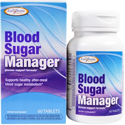 Enzymatic Therapy, Blood Sugar Manager, 60 Tablets ,والصحة، والسكر في الدم، والمكملات الغذائية