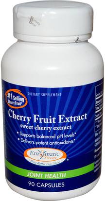 Enzymatic Therapy, Cherry Fruit Extract, Sweet Cherry Extract, Joint Health, 90 Capsules (Discontinued Item) ,المكملات الغذائية، مقتطفات الفاكهة، الكرز (الفاكهة السوداء البرية)، الصحة