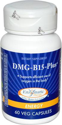 Enzymatic Therapy, DMG-B15-Plus, Energy, 60 Veggie Caps ,الفيتامينات، فيتامين ب