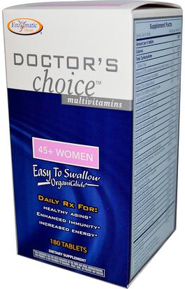 Enzymatic Therapy, Doctors Choice Multivitamins, 45+ Women, 180 Tablets ,الفيتامينات، النساء الفيتامينات
