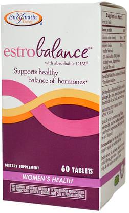 Enzymatic Therapy, EstroBalance with Absorbable DIM, 60 Tablets ,والمكملات الغذائية، والصحة، والمرأة