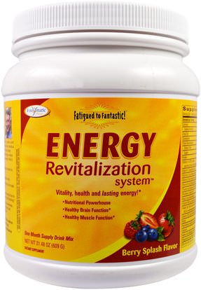 Enzymatic Therapy, Fatigued to Fantastic!, Energy Revitalization System, Berry Splash Flavor, 21.48 oz (609 g) ,المكملات الغذائية، الكظرية