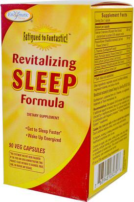 Enzymatic Therapy, Fatigued to Fantastic!, Revitalizing Sleep Formula, 90 Veggie Caps ,والمكملات الغذائية، والنوم